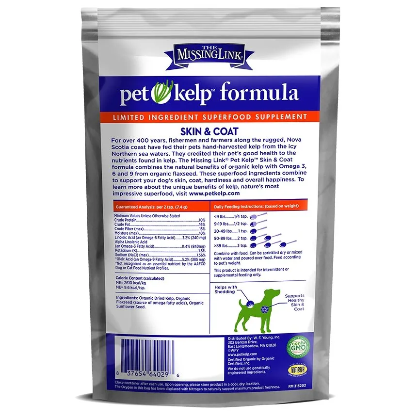 The Missing Link® Pet Kelp® Formula Skin & Coat Limited Ingredient Superfood Supplement for Dogs 8 oz