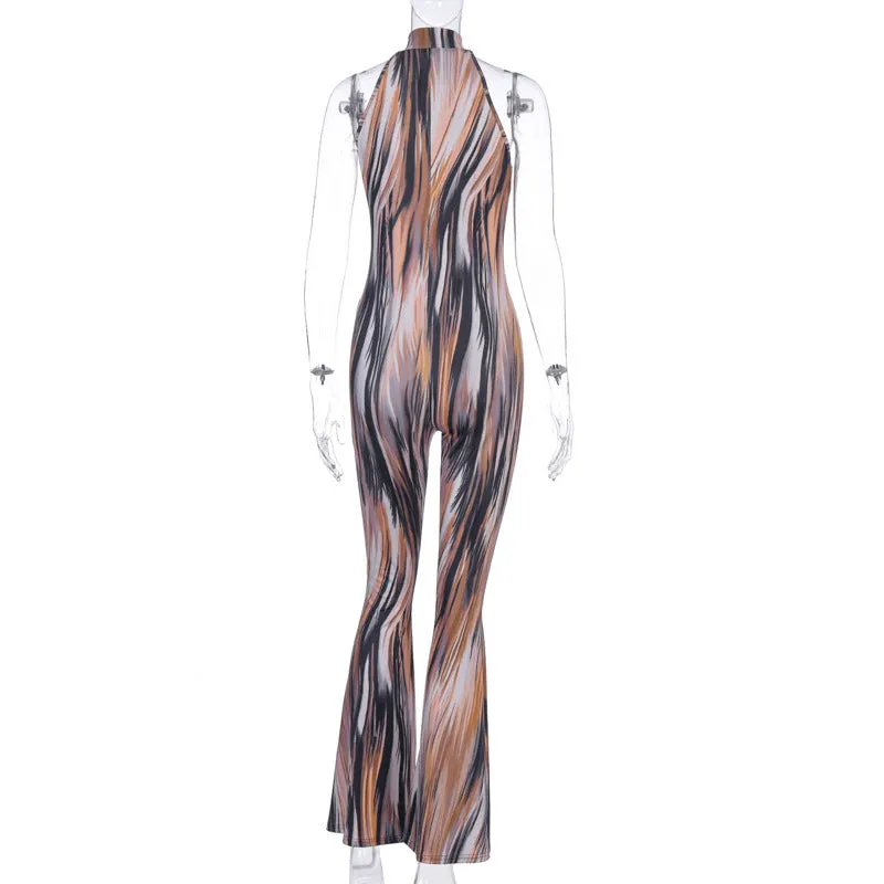 Trendy Abstract Print Stylish Jumpsuit - GlamzLife