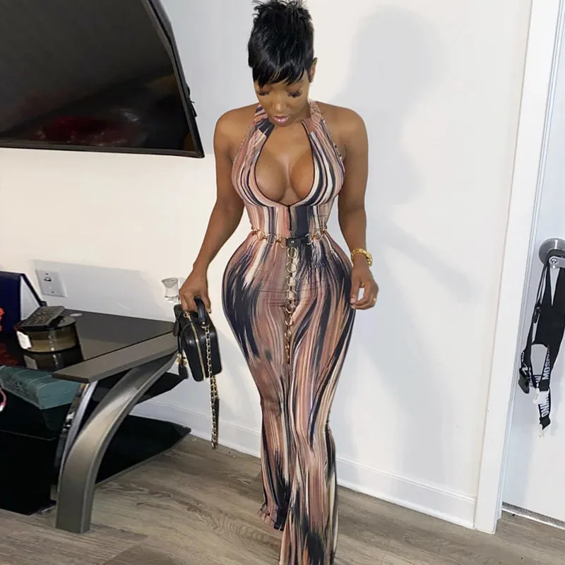 Trendy Abstract Print Stylish Jumpsuit - GlamzLife