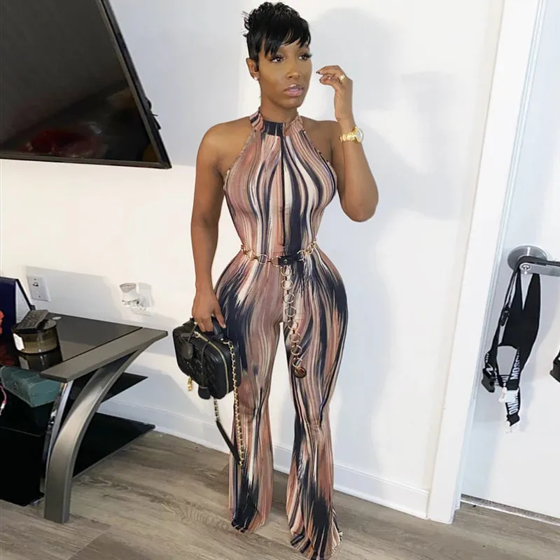 Trendy Abstract Print Stylish Jumpsuit - GlamzLife