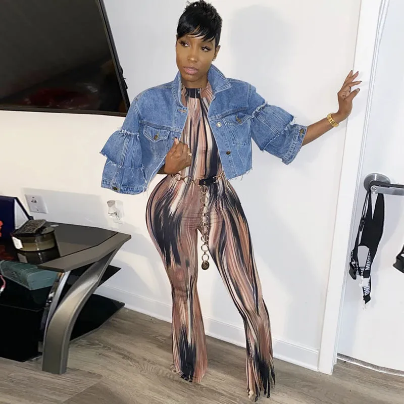 Trendy Abstract Print Stylish Jumpsuit - GlamzLife