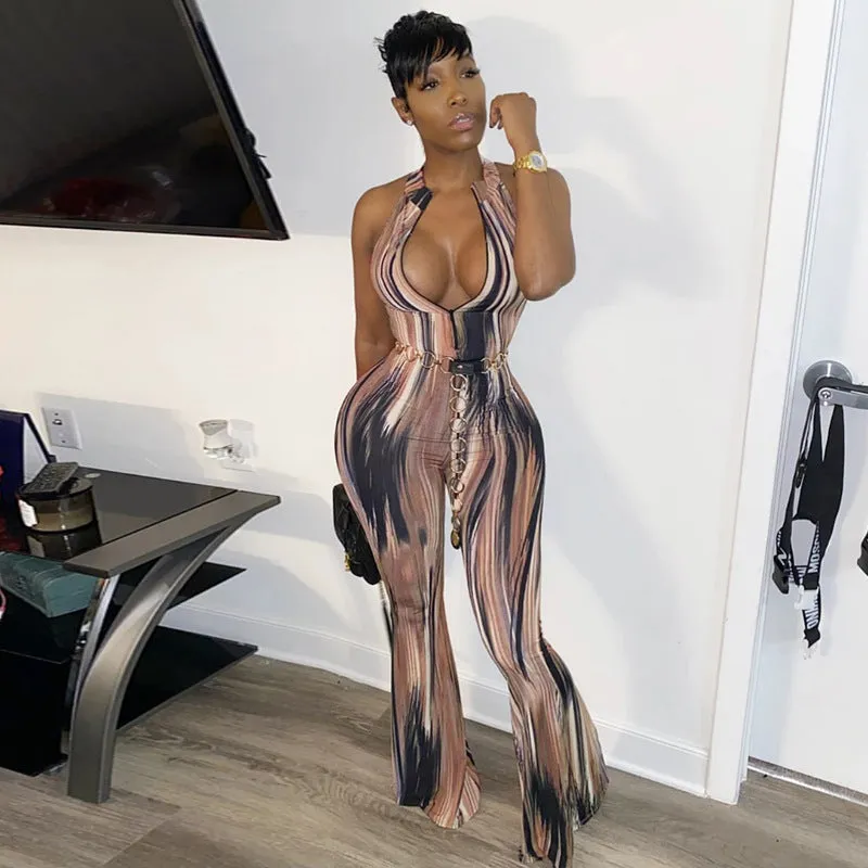 Trendy Abstract Print Stylish Jumpsuit - GlamzLife