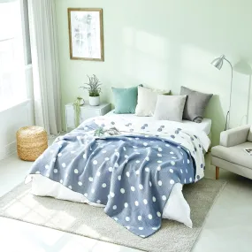 Triple Layer Modal Blanket in Blue & Polka Dot