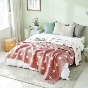 Triple Layer Modal Blanket in Pink & Cross