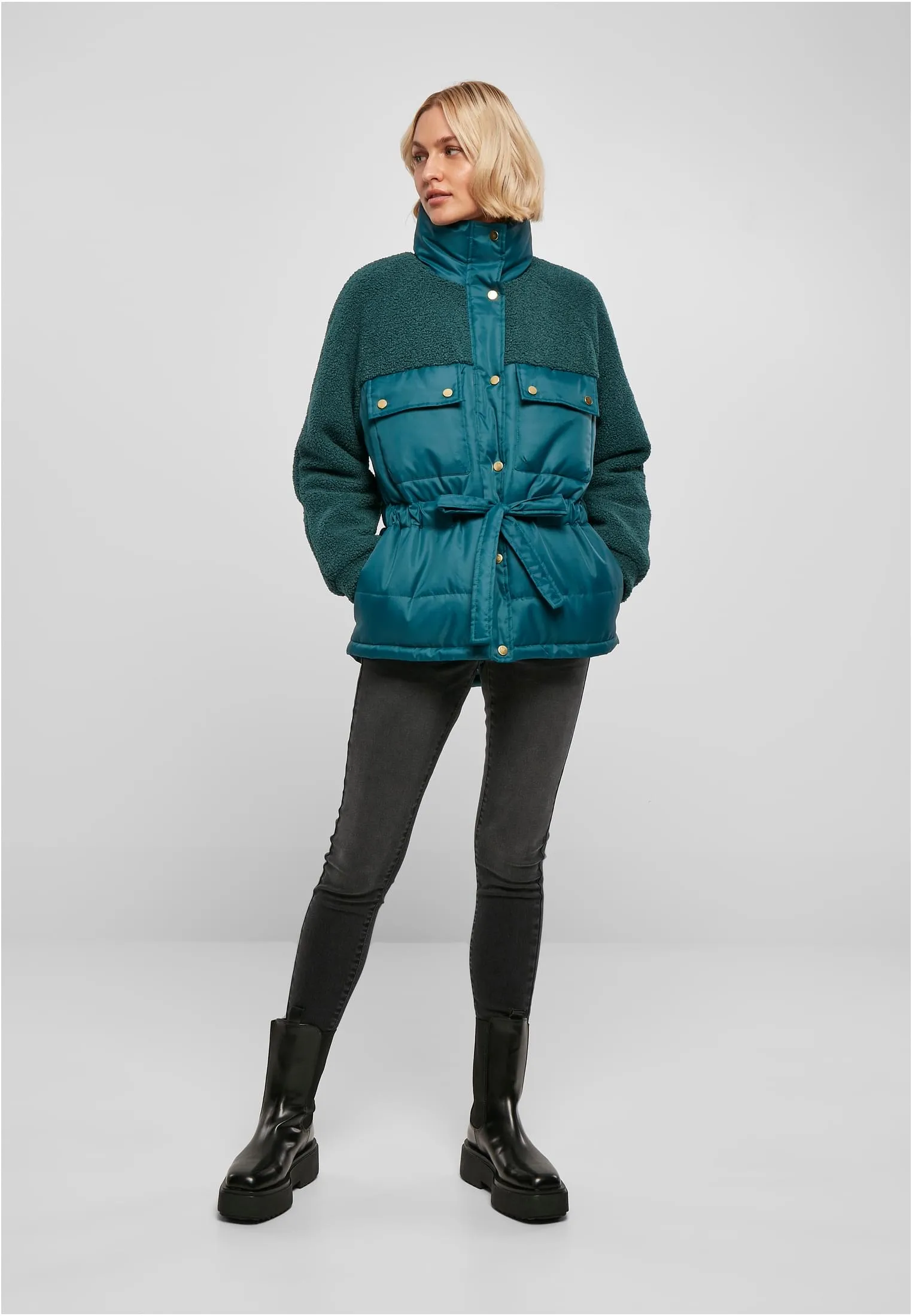 UC Sherpa Mix Puffer Jacket Jasper