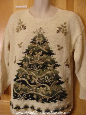 Ugly Christmas Sweater 80s Style Pullover with Tree