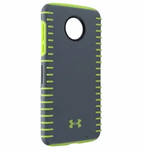 Under Armour Grip Series Hybrid Case Cover for Moto Z2 Force - Gray/Neon Yellow