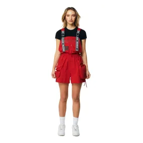 Utility Overall Shorts - True Red