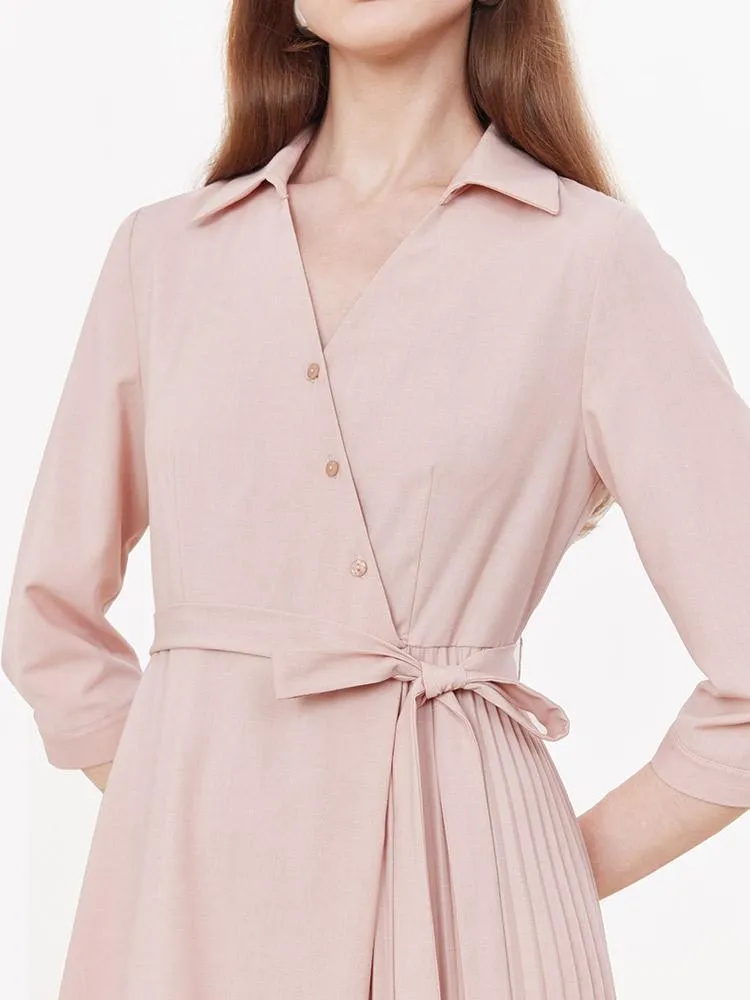 V-neck Double Layer Wrap Dress