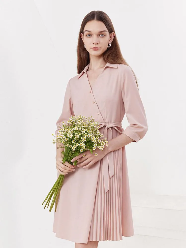 V-neck Double Layer Wrap Dress