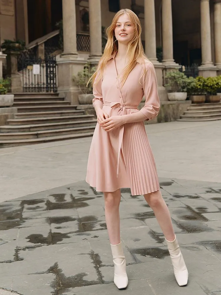 V-neck Double Layer Wrap Dress