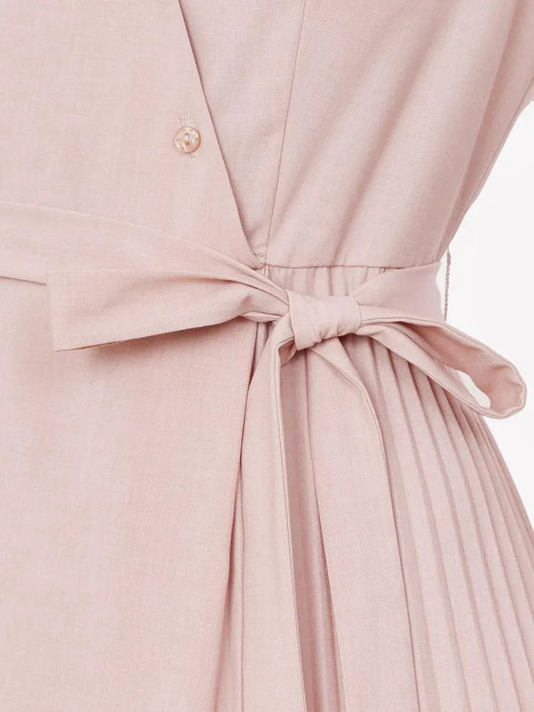 V-neck Double Layer Wrap Dress