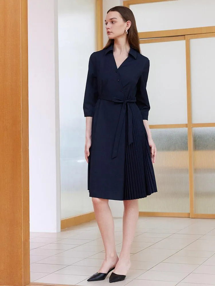 V-neck Double Layer Wrap Dress