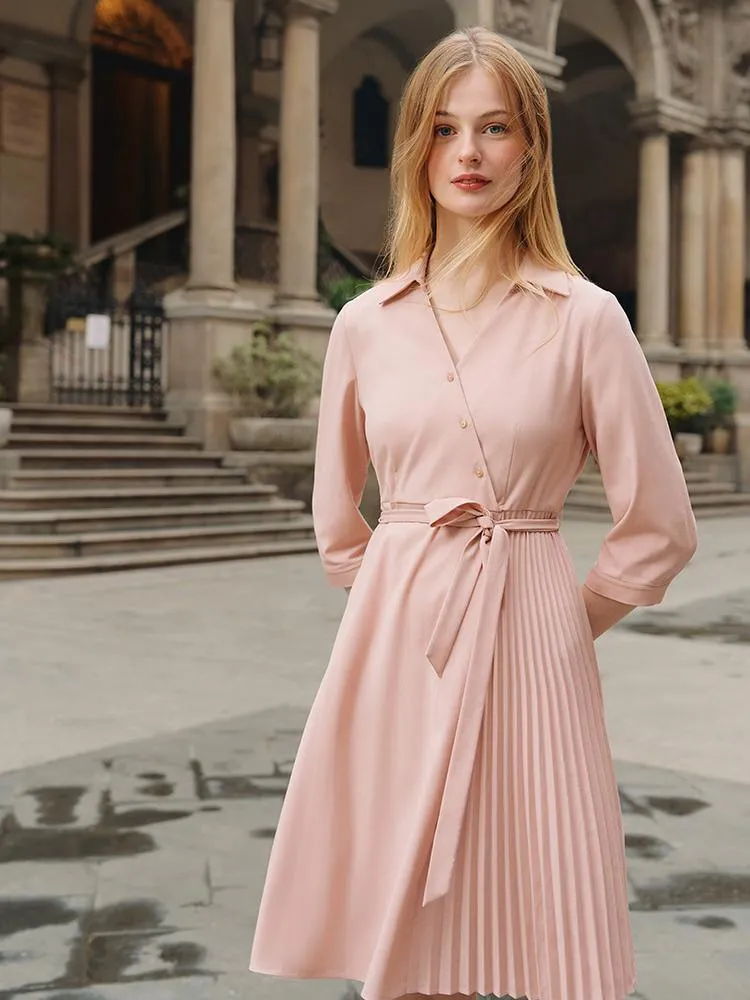 V-neck Double Layer Wrap Dress