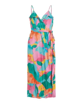 Vila Clothes Women's Floral Wrap Dress  Vila Clothes Multicolor Floral Wrap Dress  Vila Clothes Midi Floral Wrap Dress  Women's Floral Wrap Dress  Multicolor  Floral Wrap Dress for Women  Vila Clothes Floral Wrap Dress  Size S