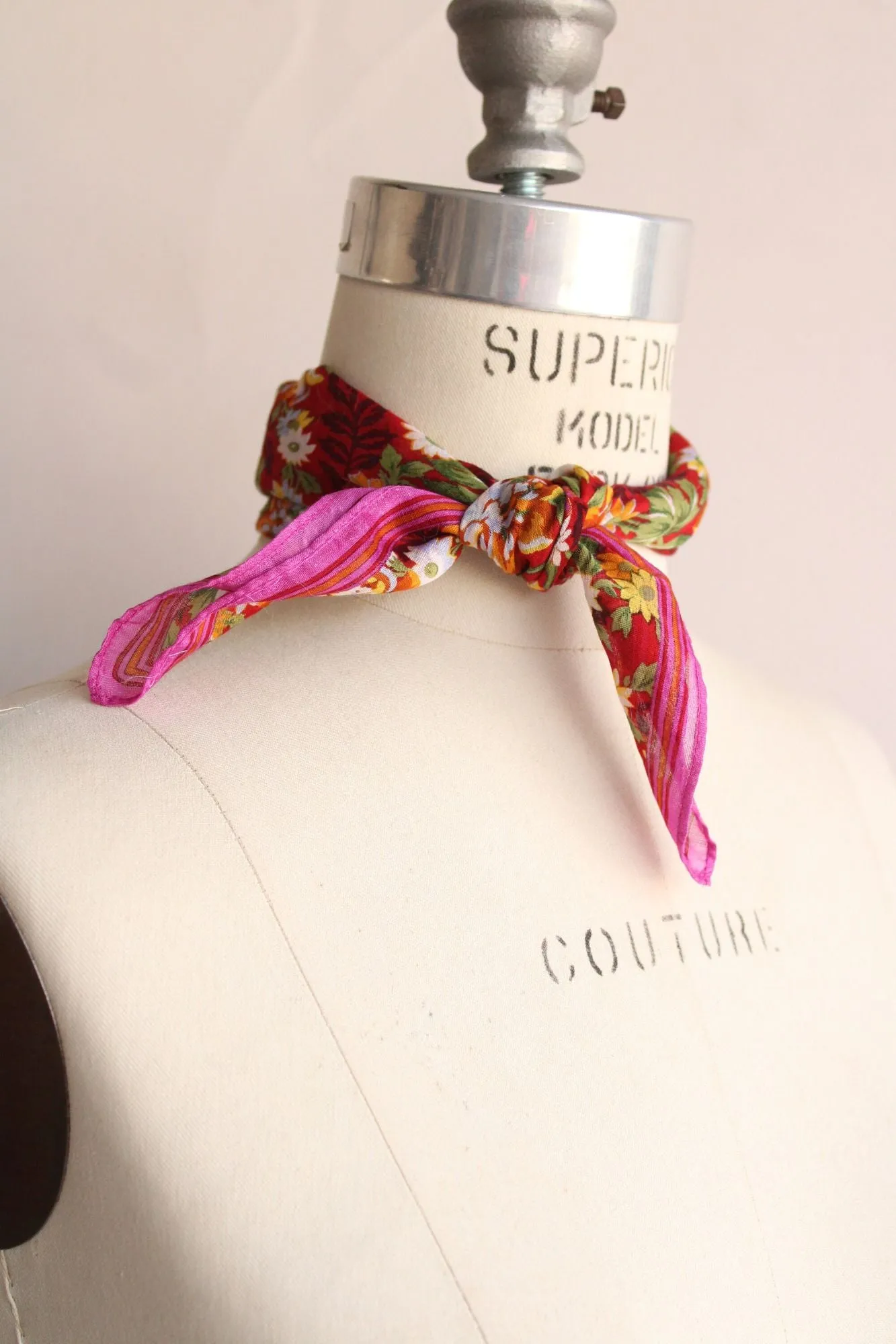 Vintage 1980s 1990s Kenzo Floral Print Cotton Scarf