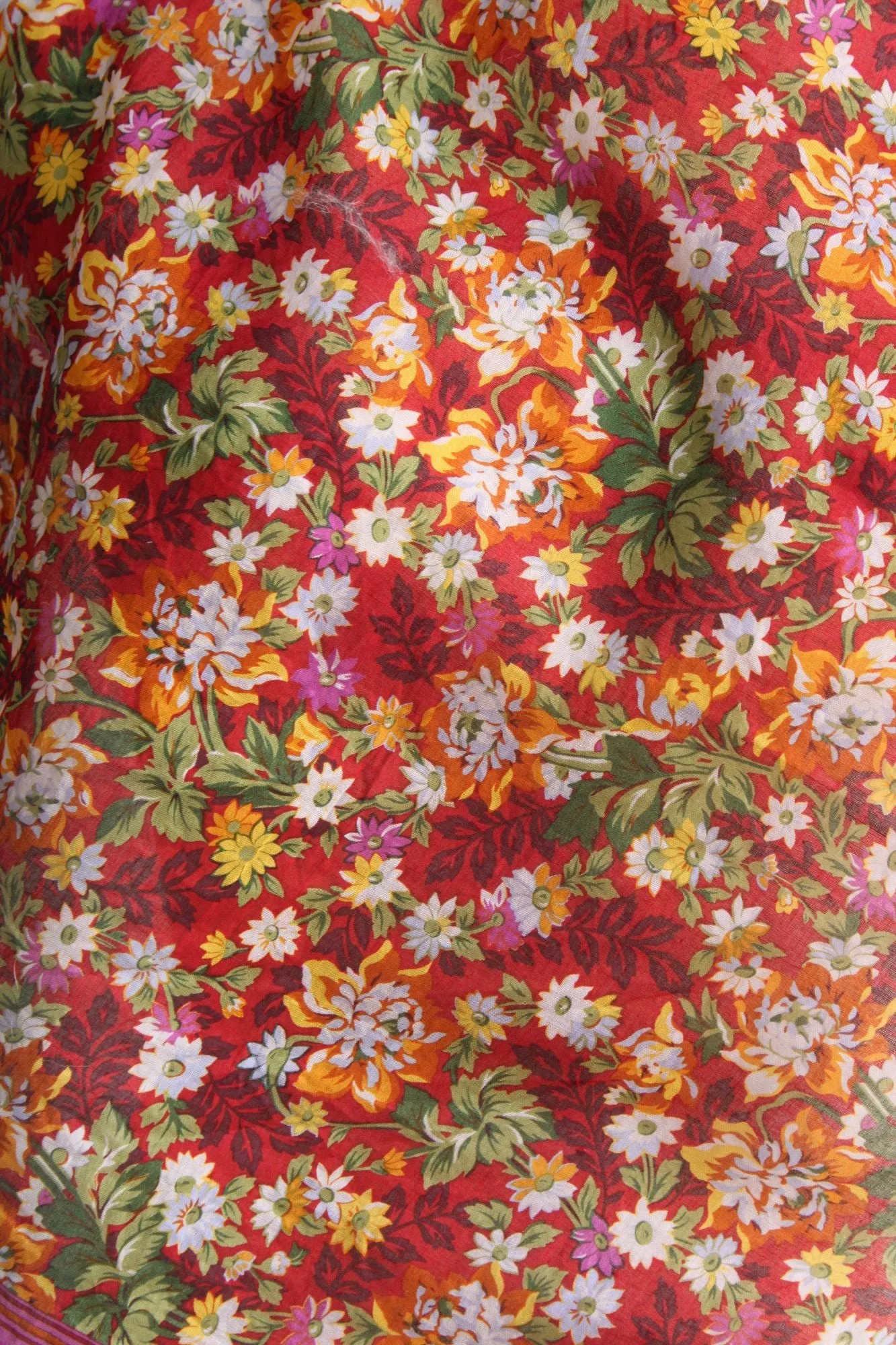 Vintage 1980s 1990s Kenzo Floral Print Cotton Scarf