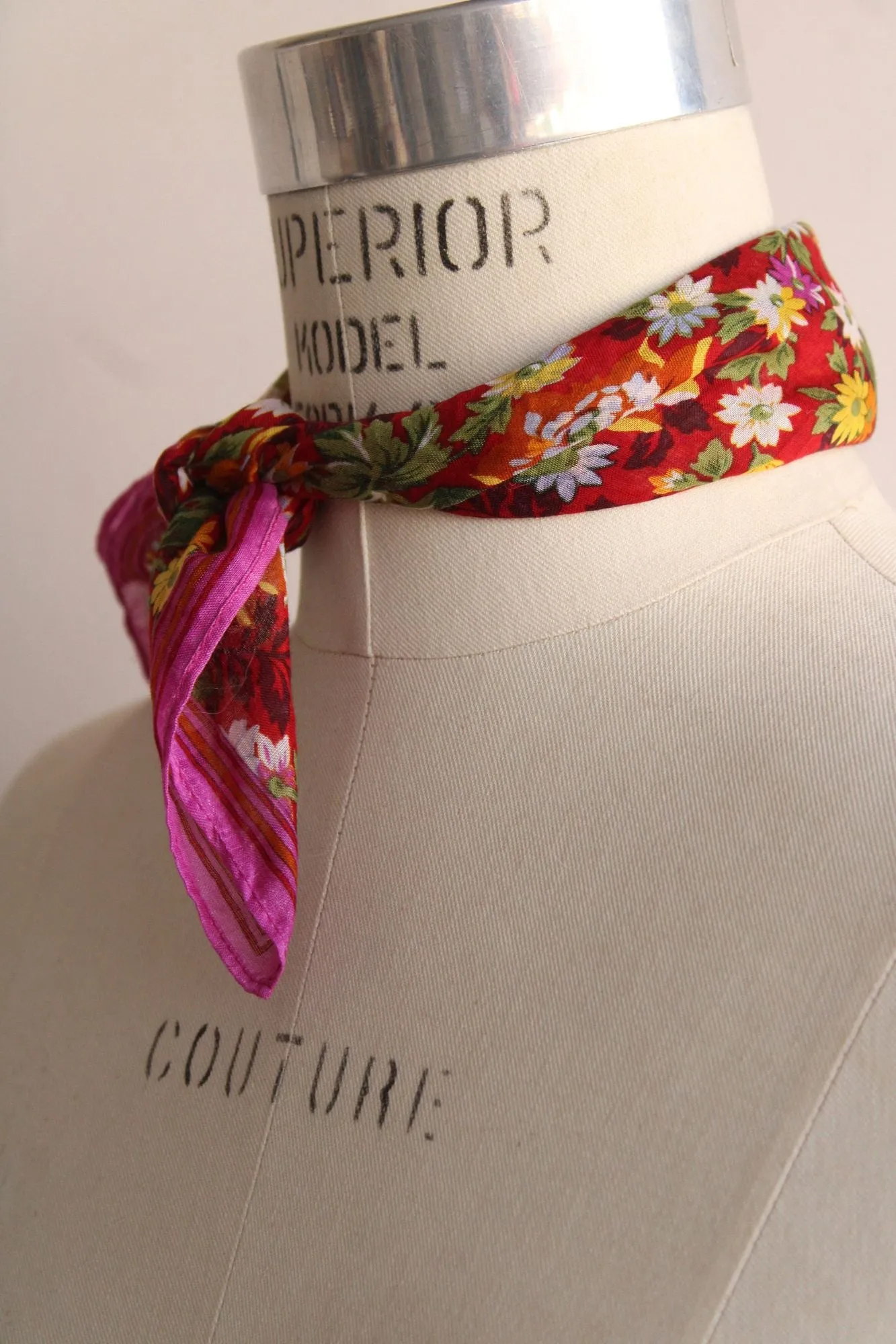 Vintage 1980s 1990s Kenzo Floral Print Cotton Scarf