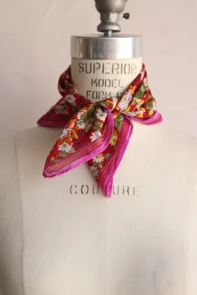 Vintage 1980s 1990s Kenzo Floral Print Cotton Scarf