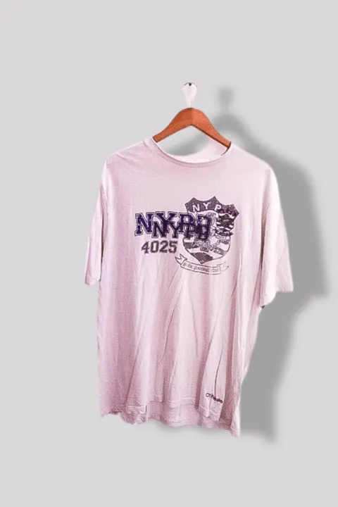 Vintage NYPD football club graphics white large tees
