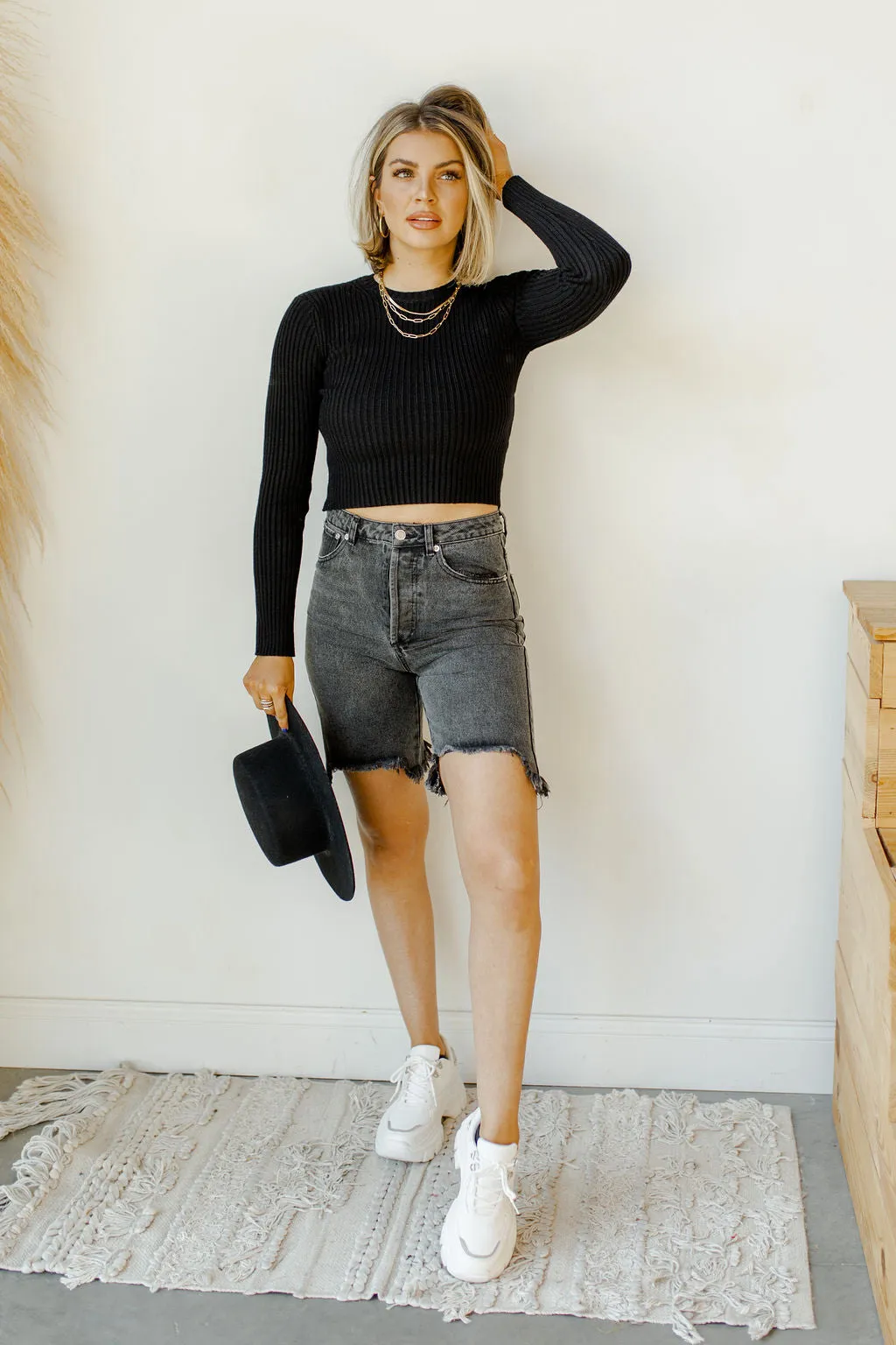 want you back ribbed crop sweater