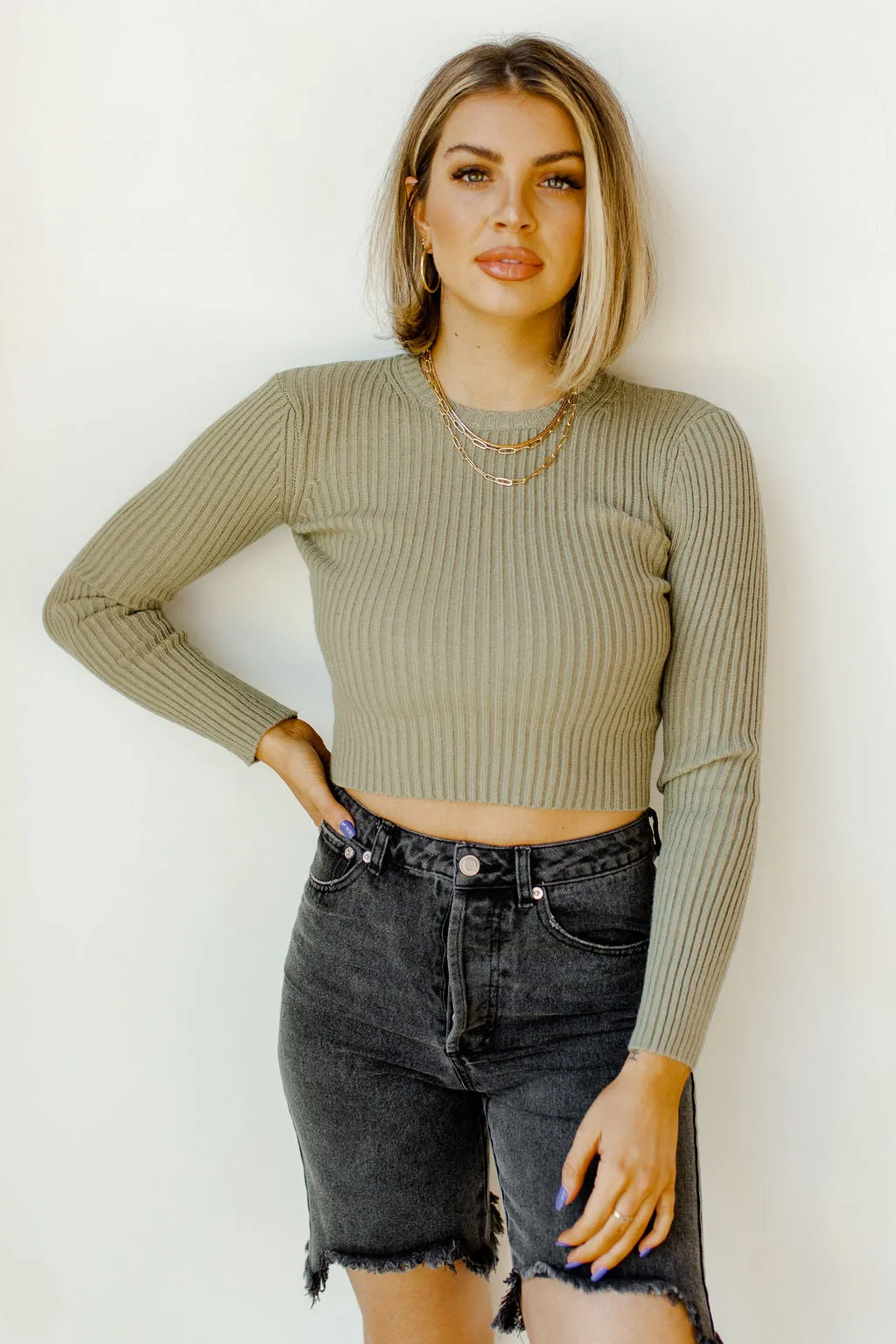 want you back ribbed crop sweater