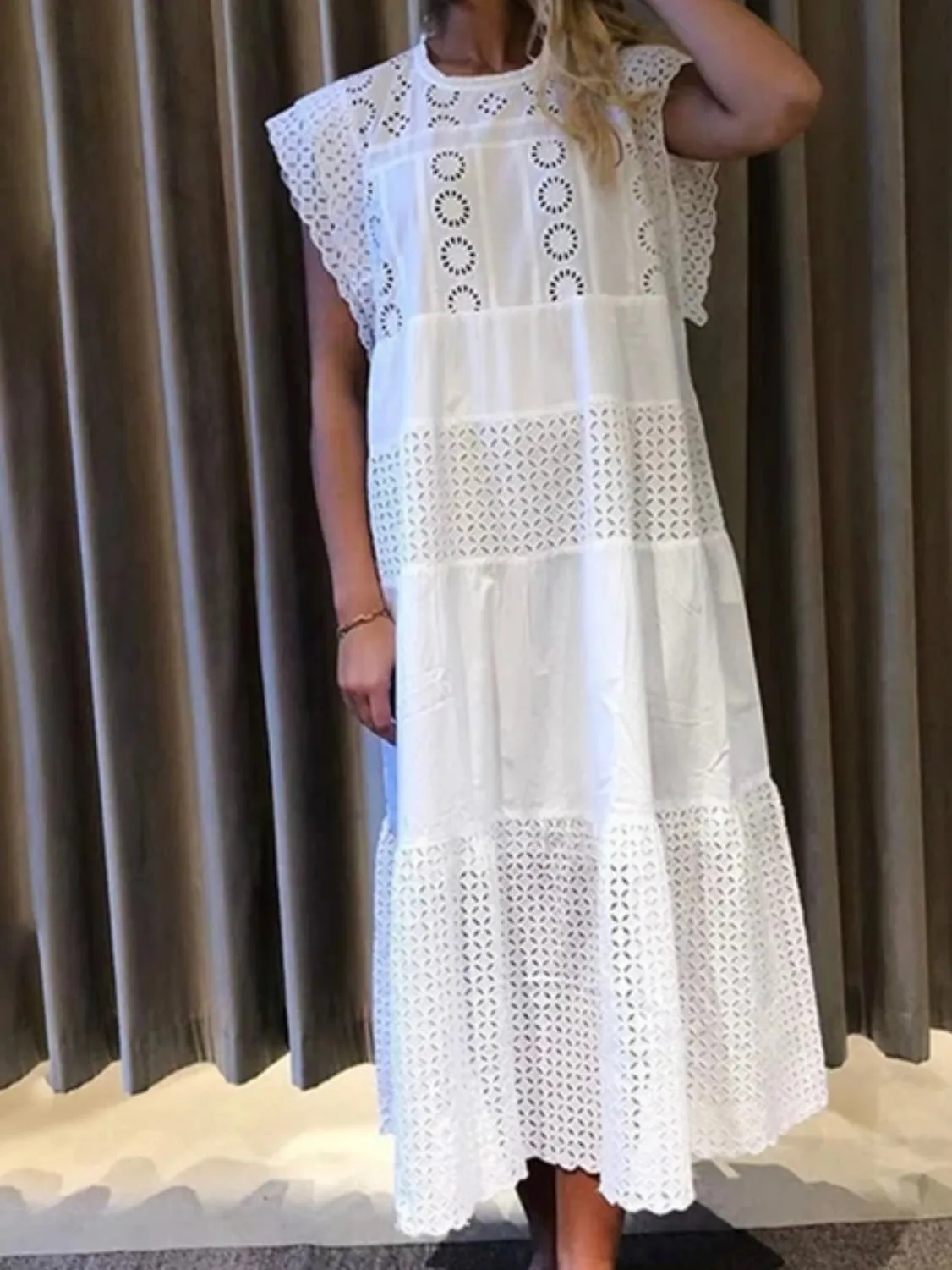 White midi dress