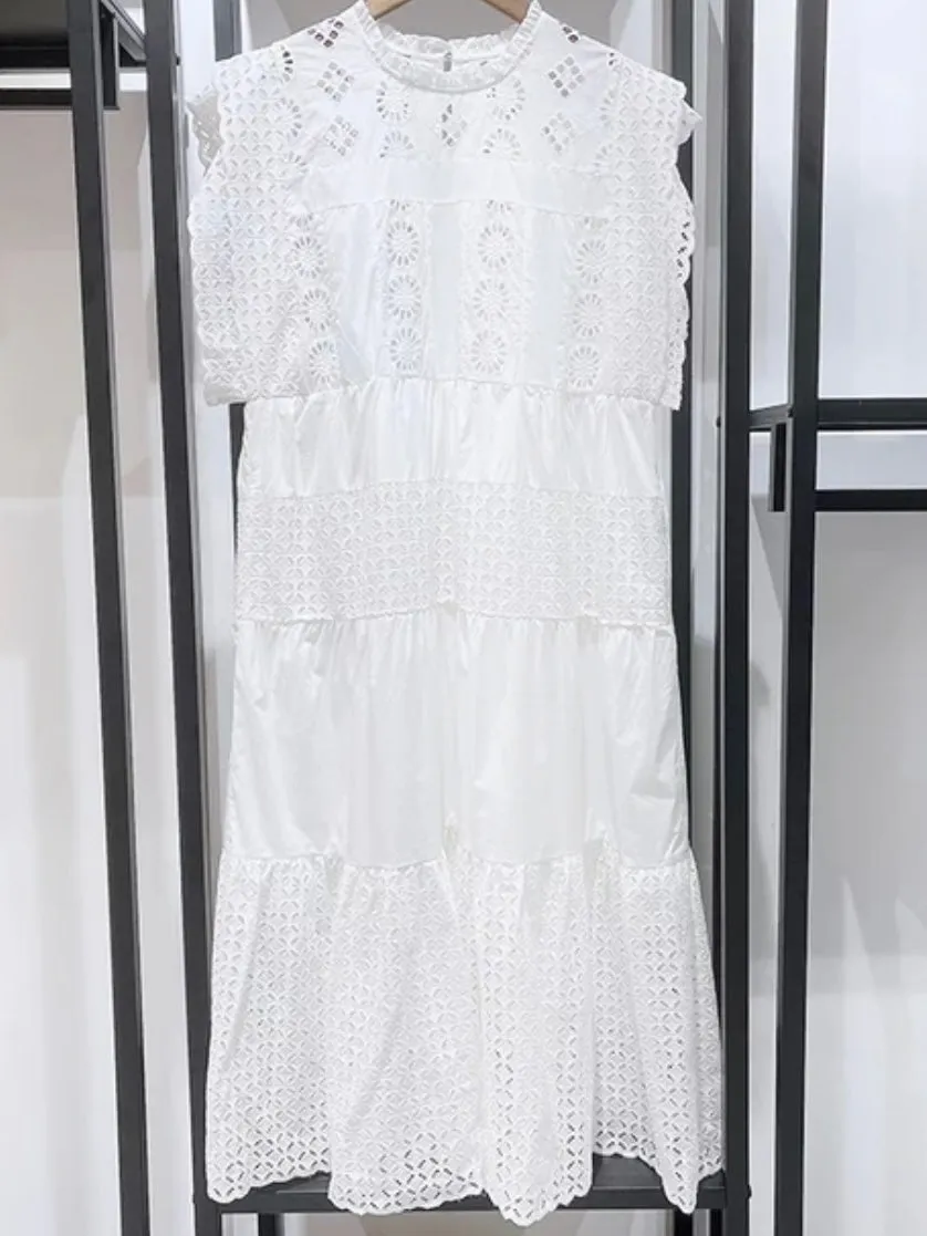 White midi dress