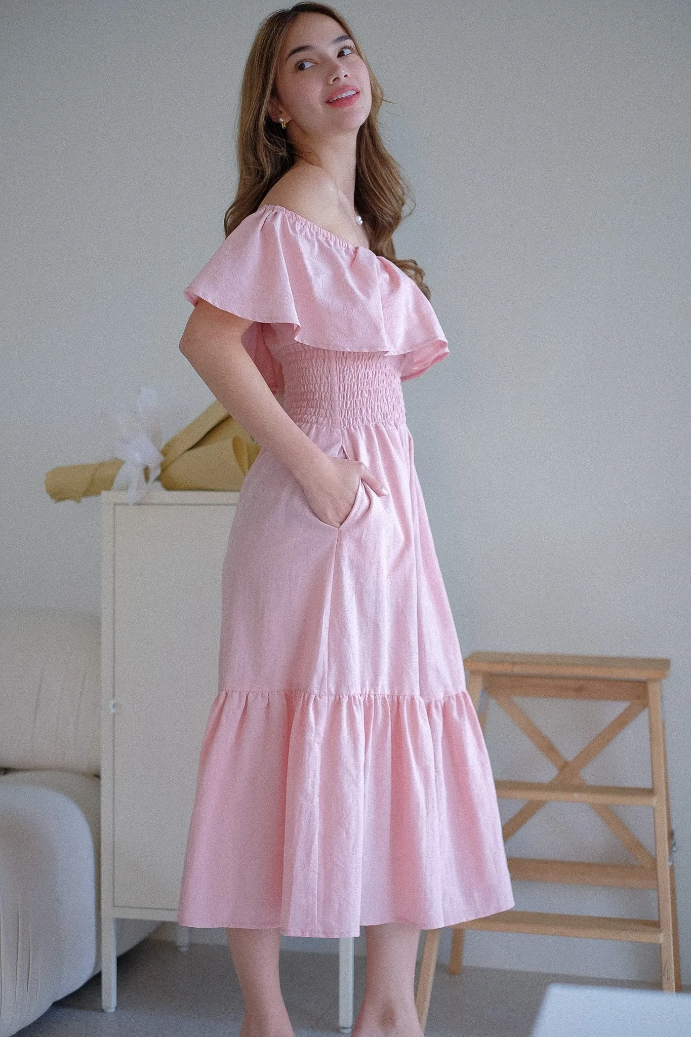 Willow Midi Dress - lemonade pink