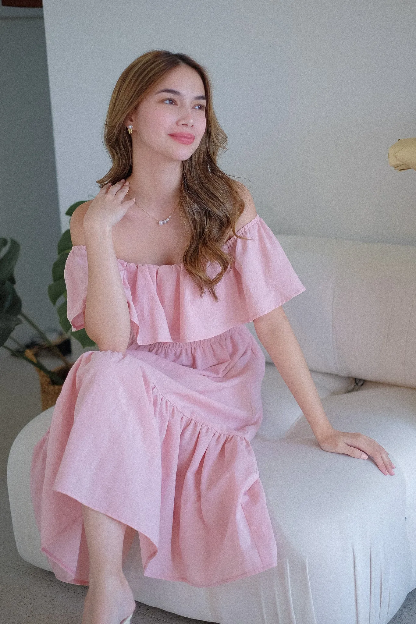 Willow Midi Dress - lemonade pink