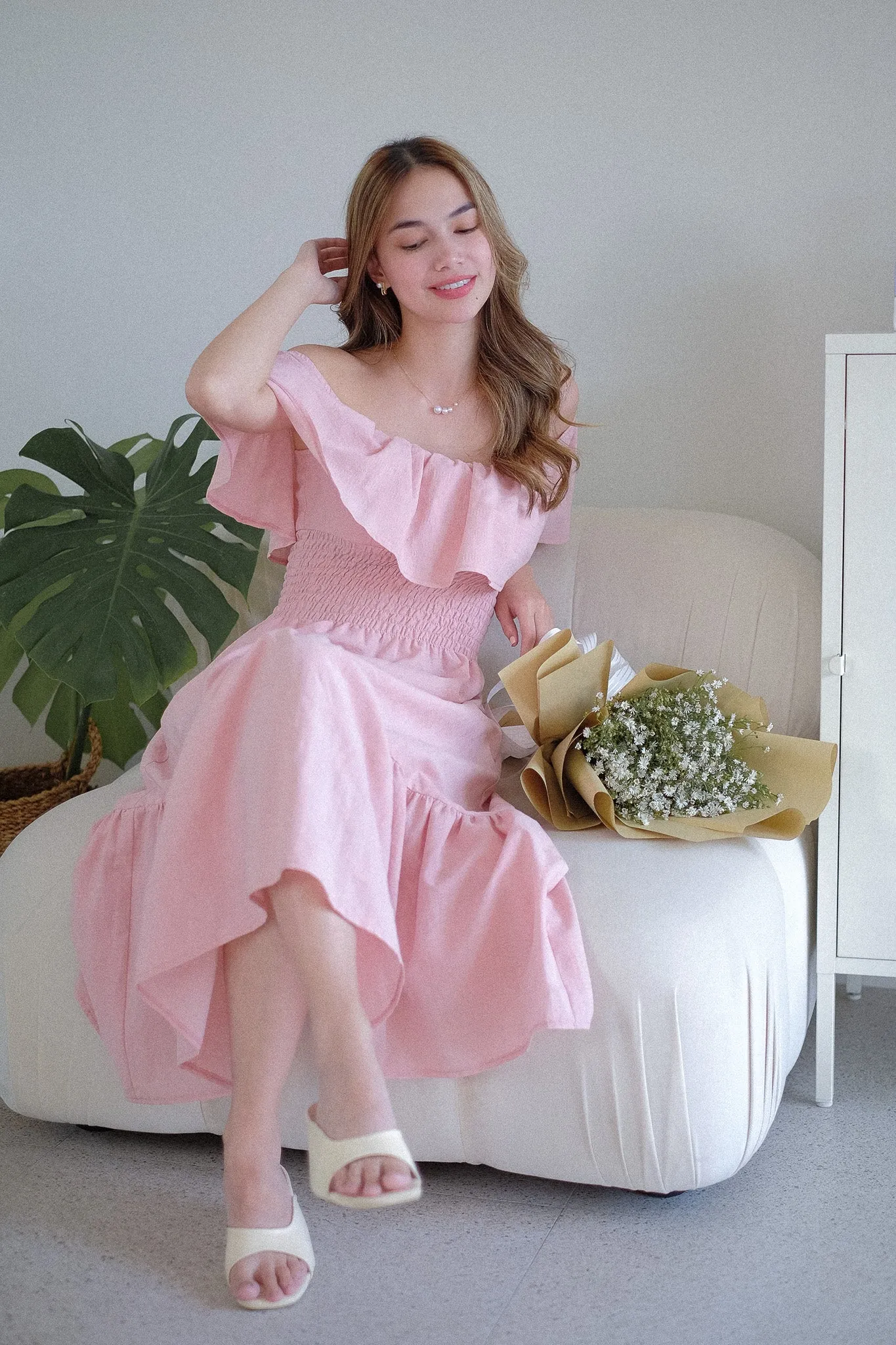 Willow Midi Dress - lemonade pink