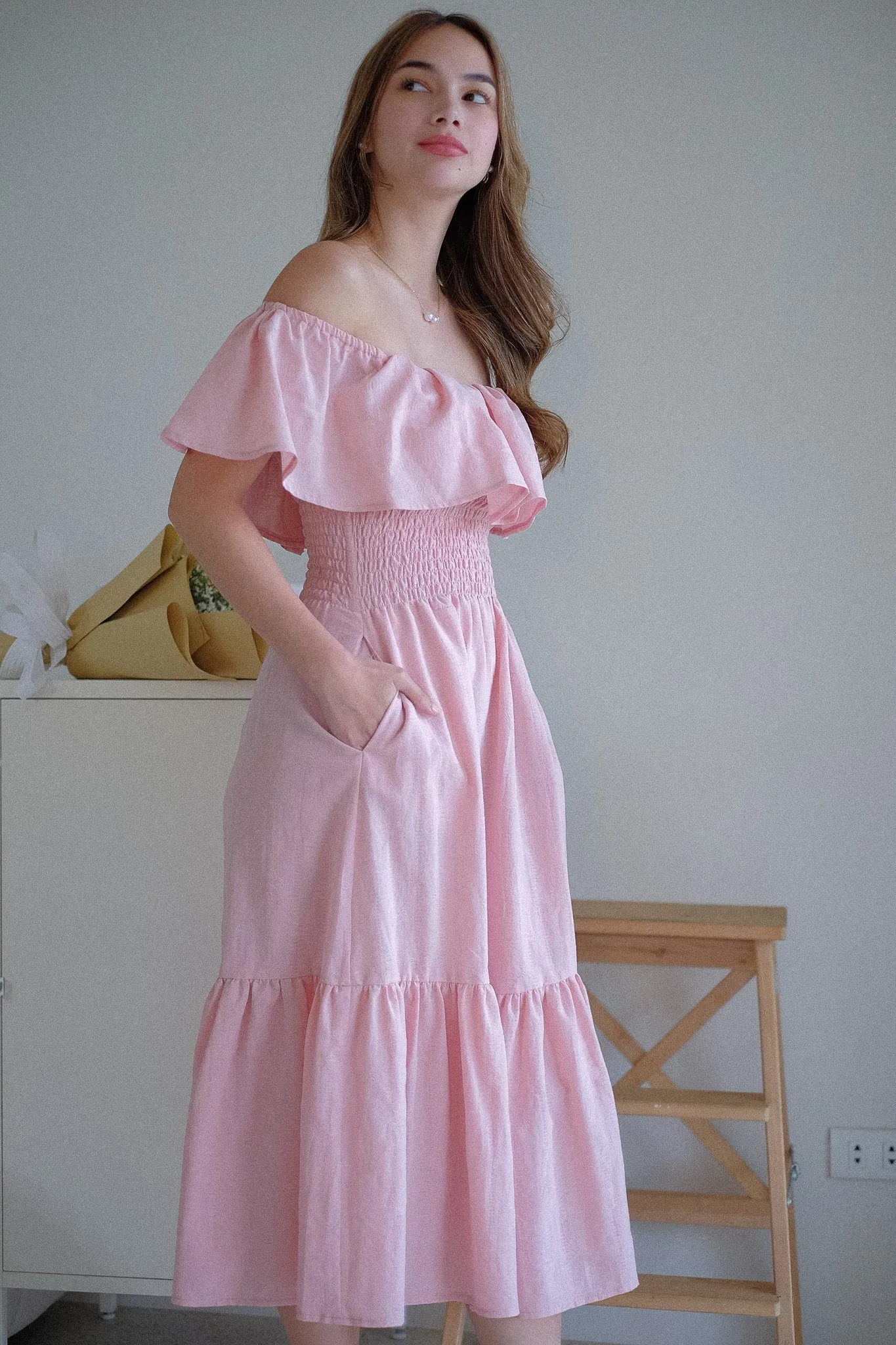 Willow Midi Dress - lemonade pink