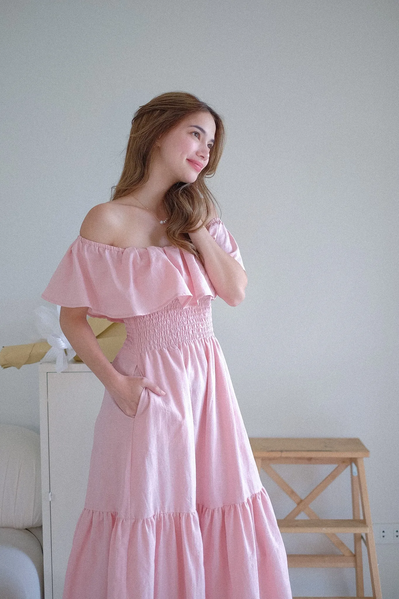Willow Midi Dress - lemonade pink