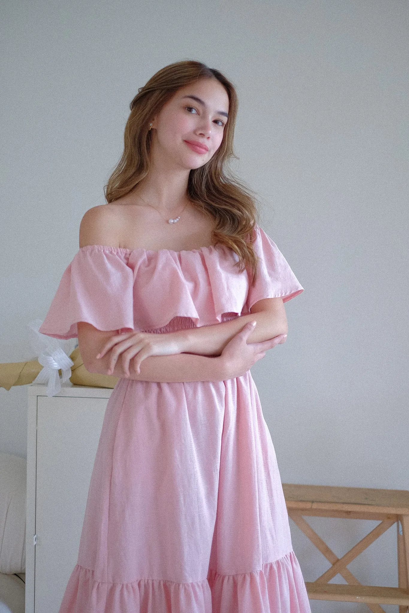Willow Midi Dress - lemonade pink