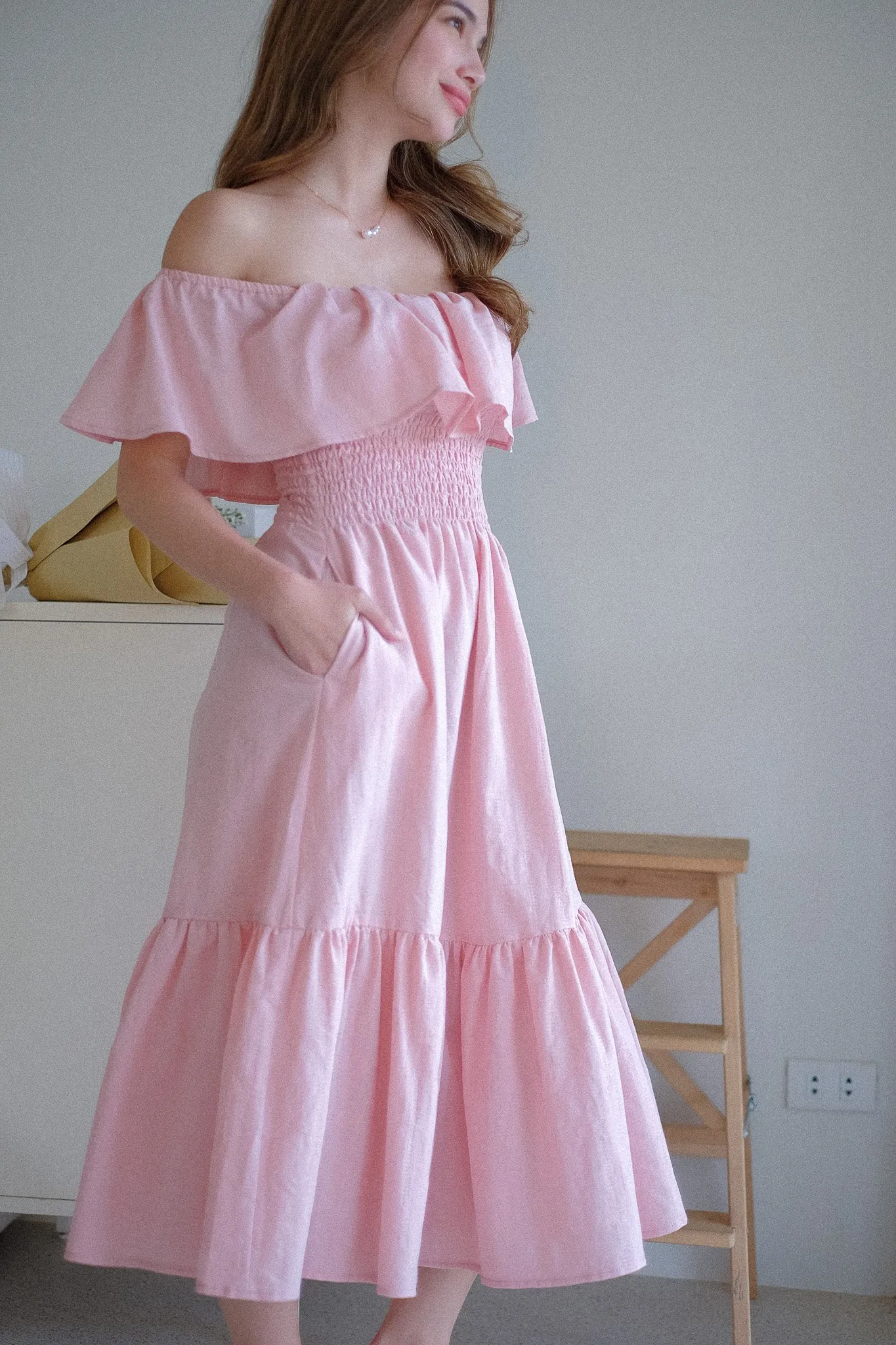 Willow Midi Dress - lemonade pink