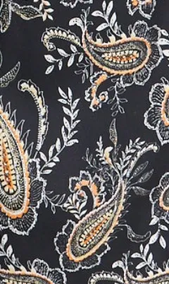 Women’s Maxi Dress with Kimono Sleeves and Orange Lace, Black Floral Print Wrap Design, Elegant Style by Liquorish