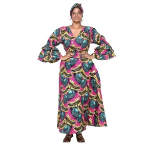 Women's Poly-Cotton Wrap Dress -- FI-80 FS