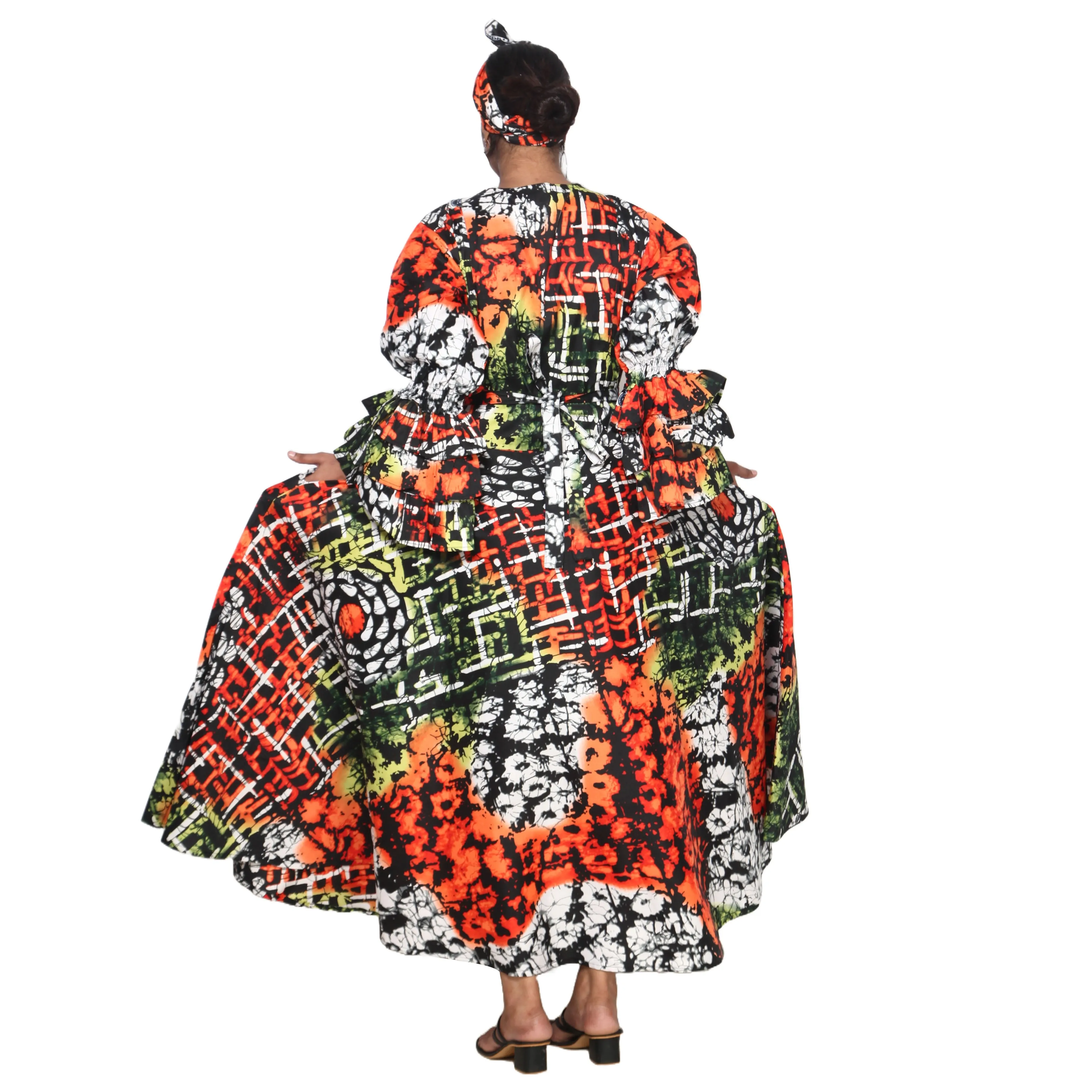 Women's Poly-Cotton Wrap Dress -- FI-80 FS
