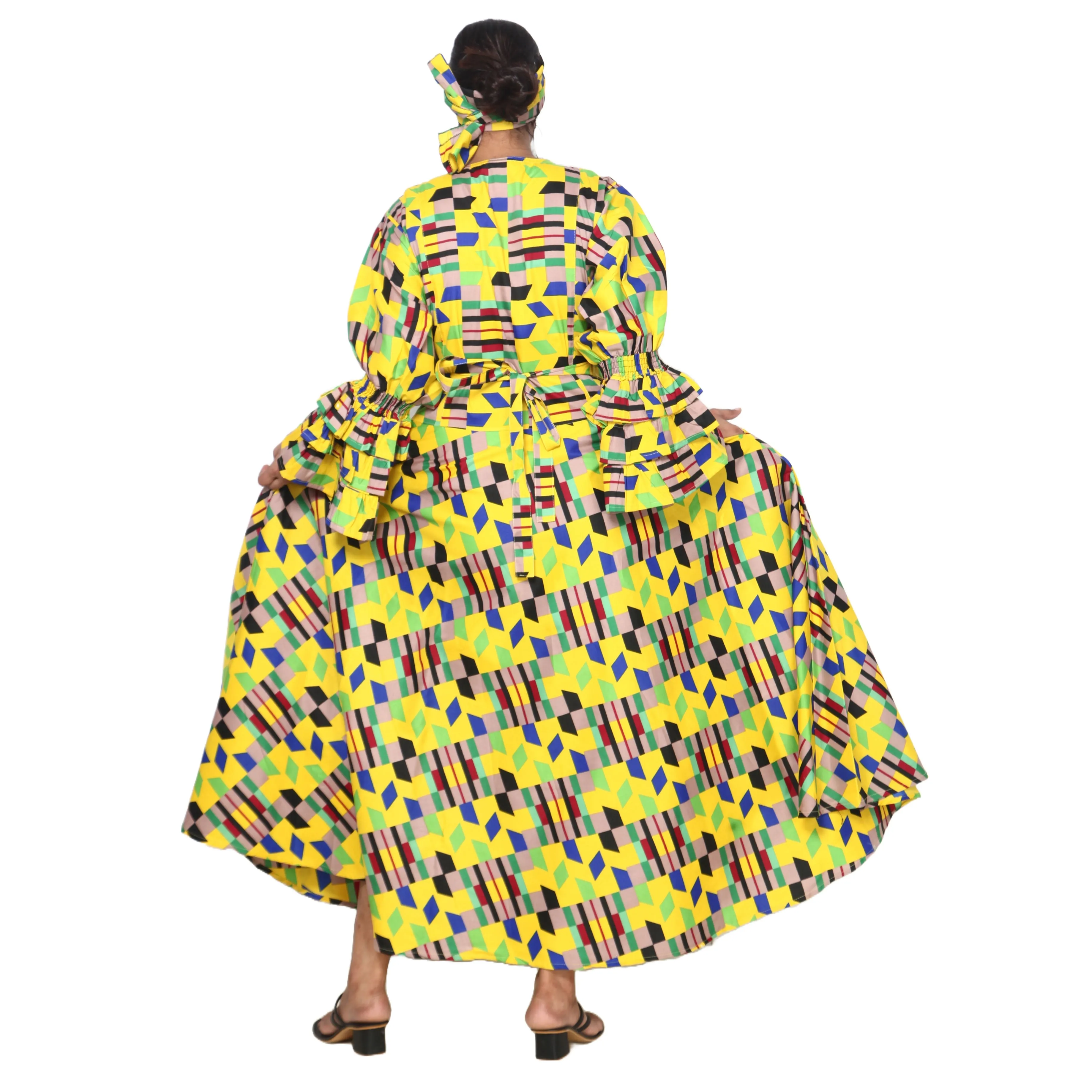 Women's Poly-Cotton Wrap Dress -- FI-80 FS