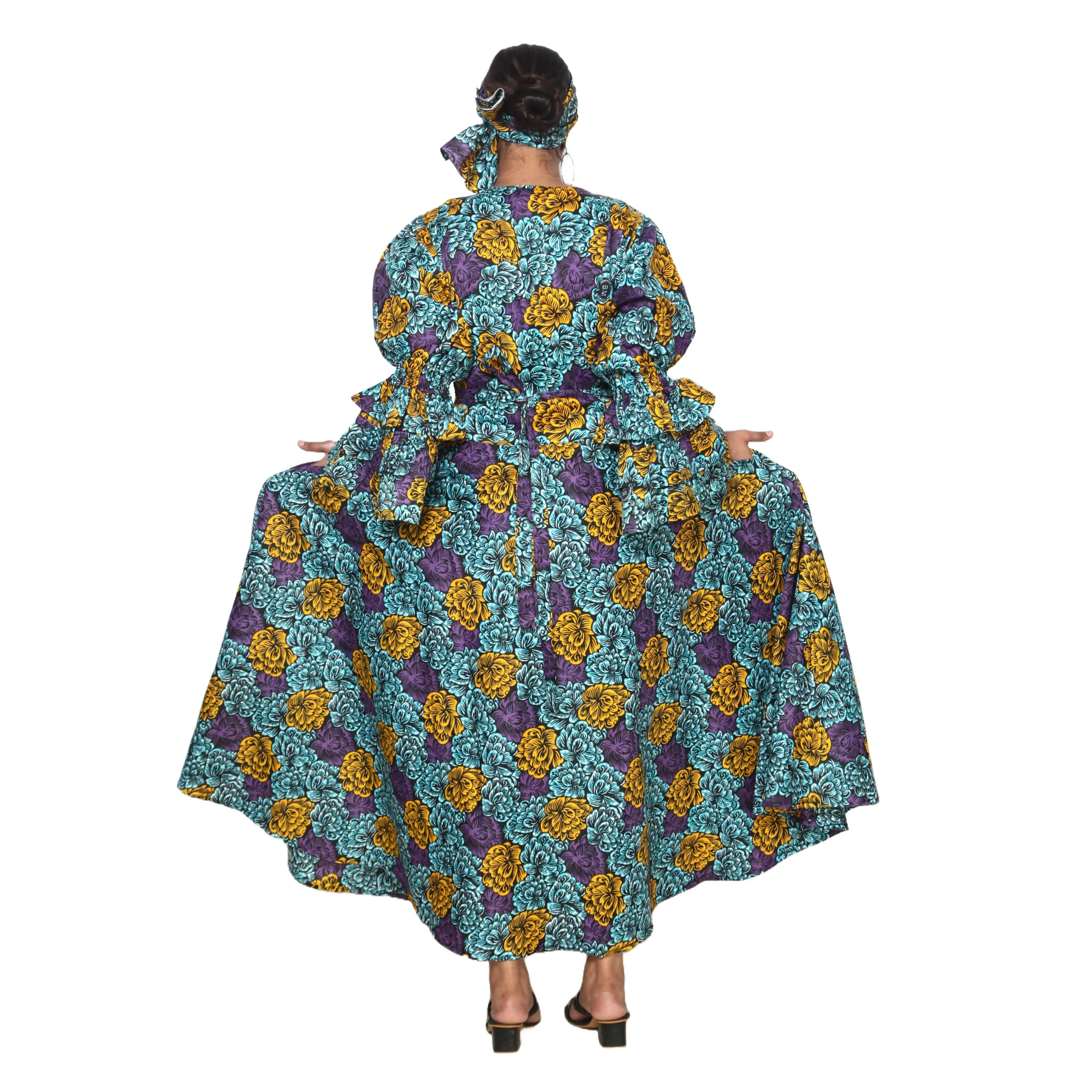 Women's Poly-Cotton Wrap Dress -- FI-80 FS