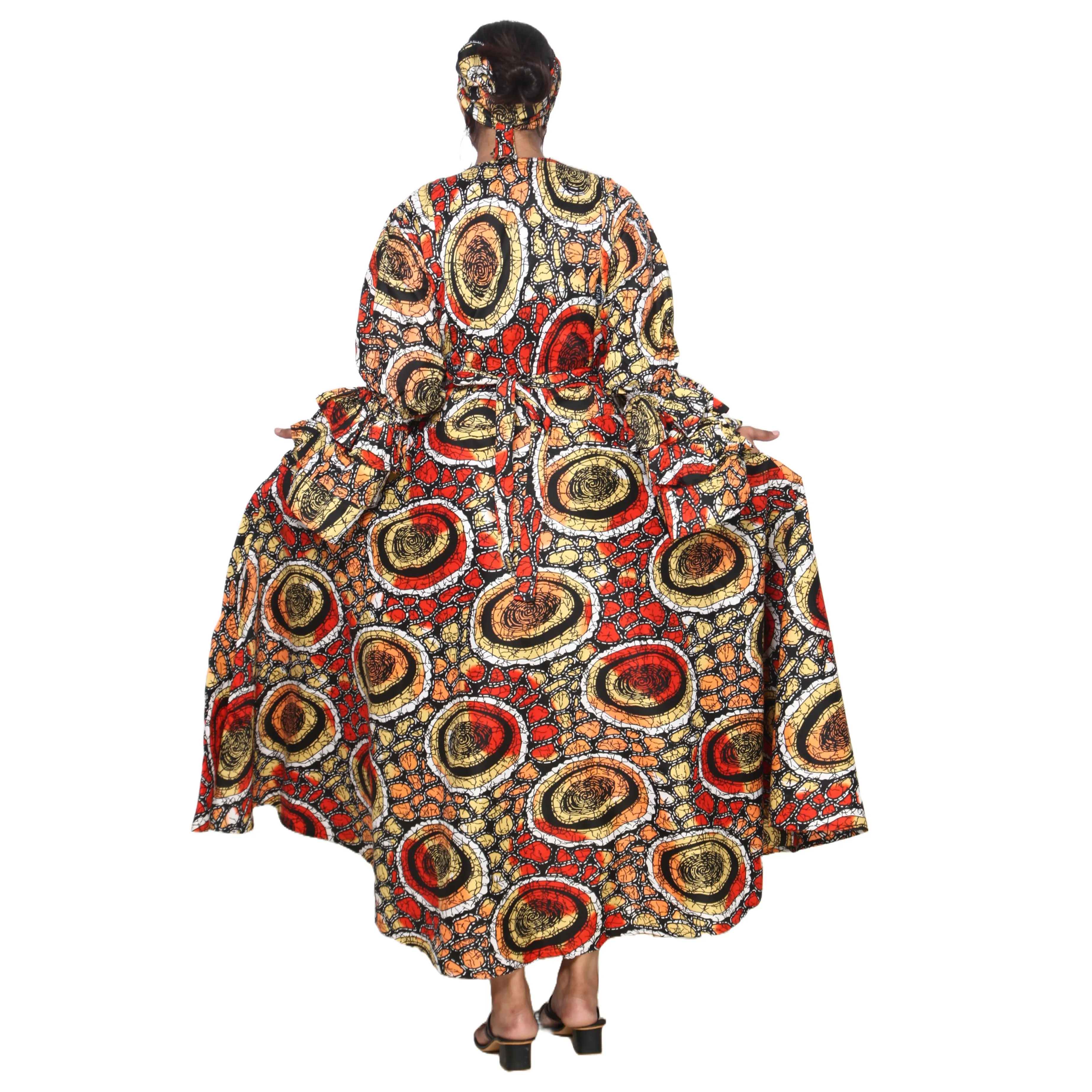 Women's Poly-Cotton Wrap Dress -- FI-80 FS