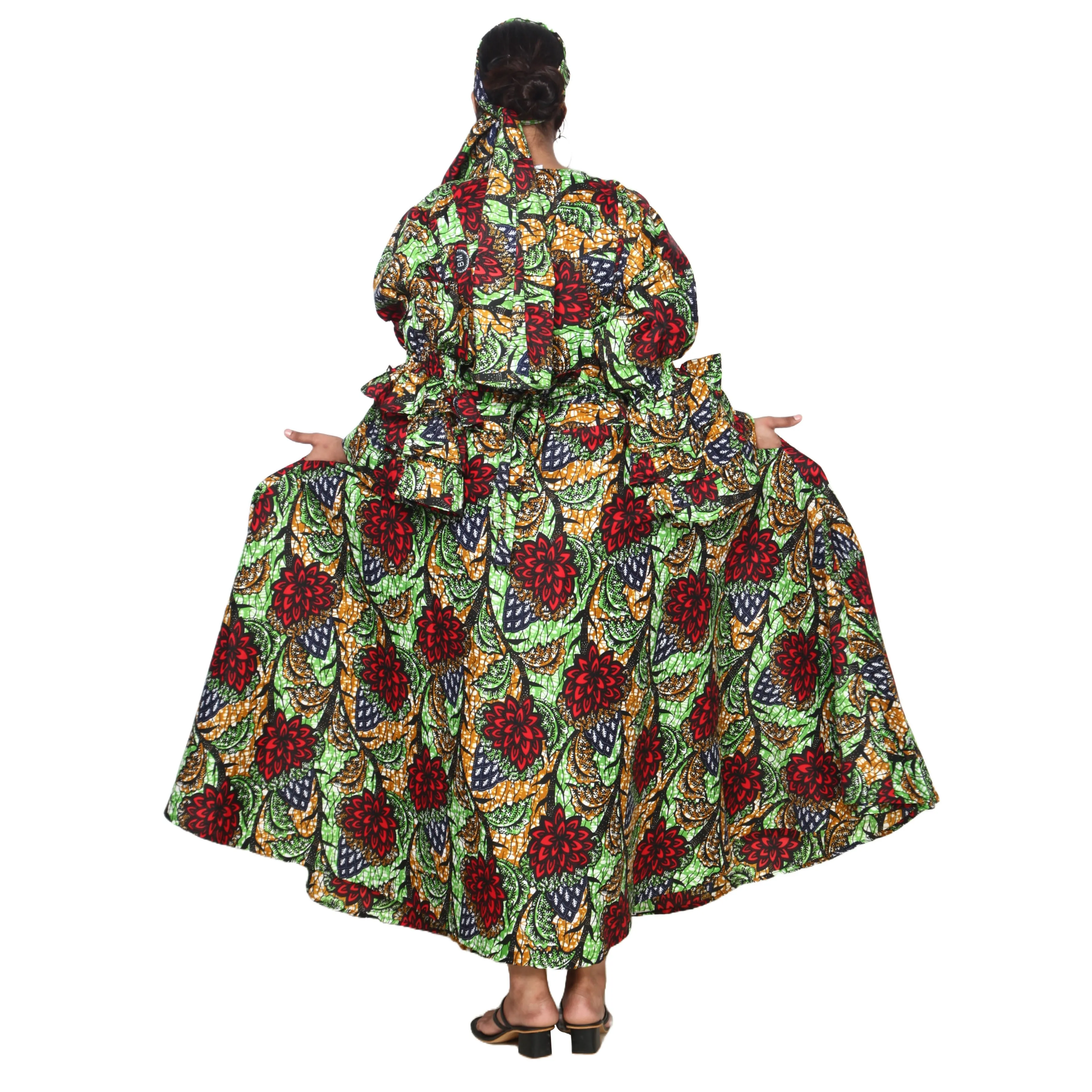 Women's Poly-Cotton Wrap Dress -- FI-80 FS
