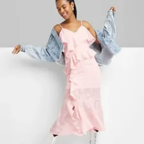 Women's Ruffle Midi Dress - Wild Fable Pink XXS