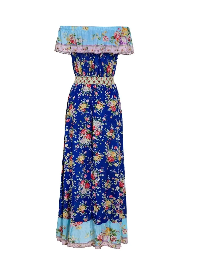 Women's Summer/Autumn Floral Long Off Shoulder Dress
