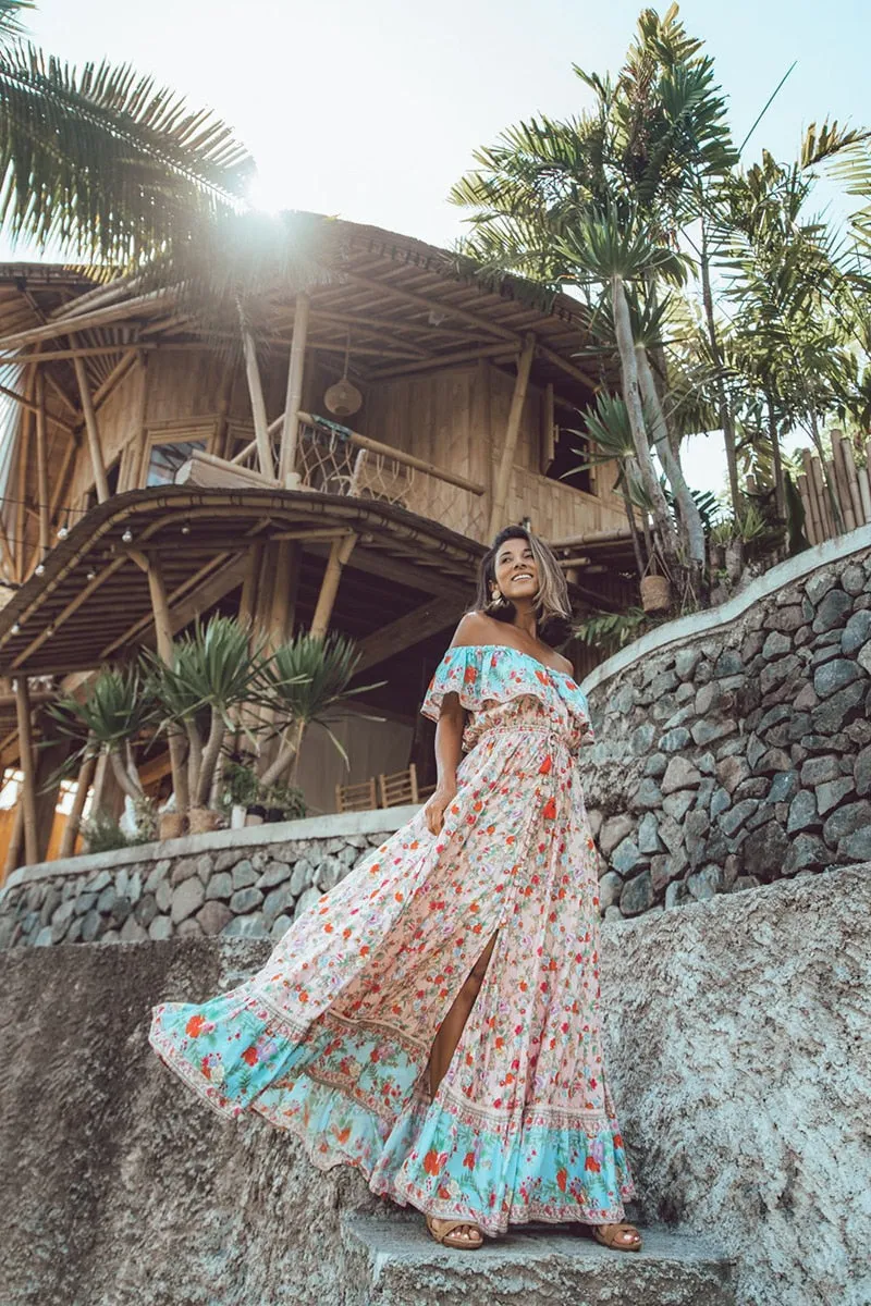 Women's Summer/Autumn Floral Long Off Shoulder Dress