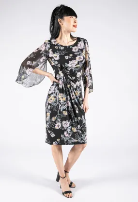 Wrap Style Gathered Detail Dress